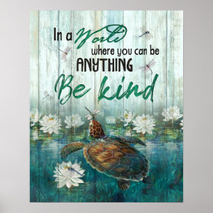 Poster Turtle Be Kind Inspiration & Motivational