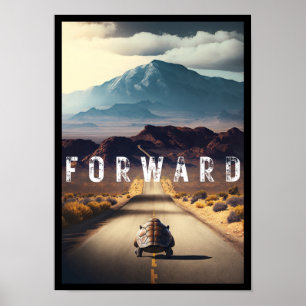 Poster Turtle in the desert "Forward”