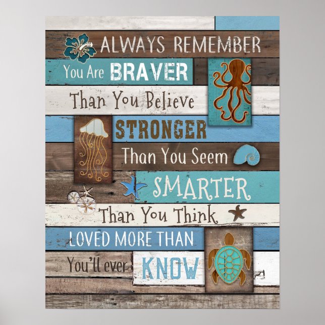 Poster Turtle Rappelez-Vous Toujours Que Vous Êtes Braver (Devant)
