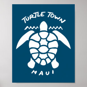 Poster Turtle Town, Maui Island, Hawaii
