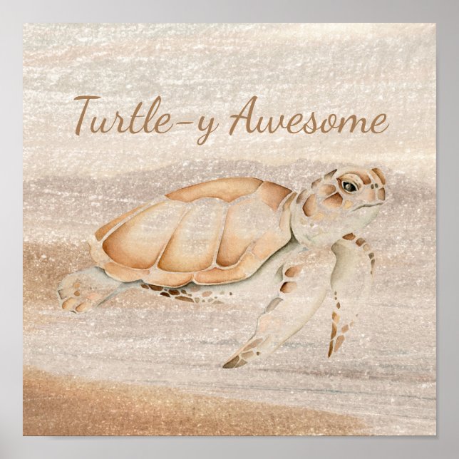 Poster Turtley Awesome Sea Turtle Ocean Sea Animal Art (Devant)