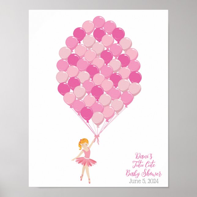 Poster Tutu Cute Ballet Baby shower Invité Connexion Post (Devant)