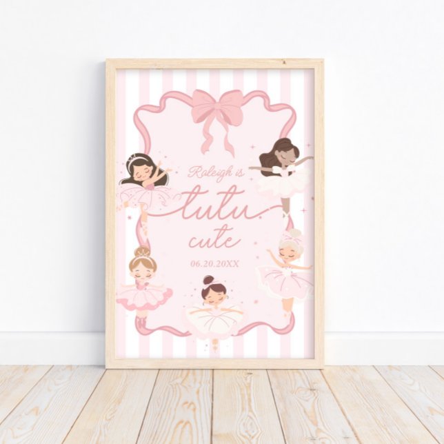 Poster Tutu Cute Girls 2nd Ballerina Anniversaire Bienven (Créateur téléchargé)
