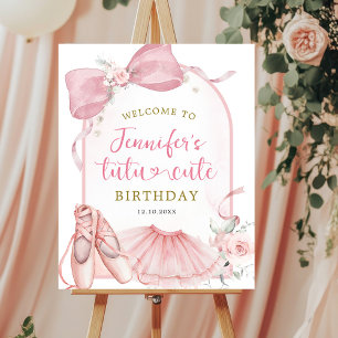 Poster Tutu de Coquette Rose Anniversaire de Ballerine Mi