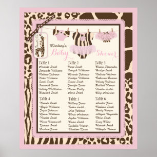 Poster Tutu Diapers Giraffe Baby shower de siège graphiqu