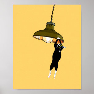 Poster Tuxedo Chat suspendu sur la lampe