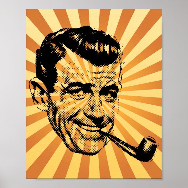 Poster Tuyau de fumée vintage amusant (Devant)