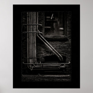 Poster Tuyaux de ruelle n° 2 avec bordure
