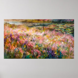 Poster *~* TV2 Ethérée Fleurs sauvages Pond Lily Pads Art