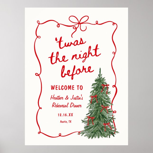 Poster Twas The Night Before Holiday Rehearsal Dinner  (Devant)