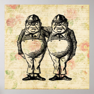 Poster Tweedledee and Tweedledum Alice in Wonderland
