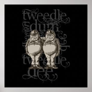 Poster Tweedledum & Tweedledee Grunge (Figure unique)