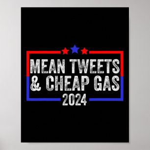 Poster Tweets et essence bon marché drôle 2024 Pro Trump 