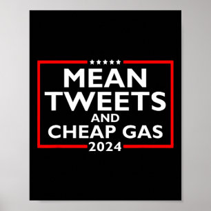 Poster Tweets Et Gaz Bon Marché Drôle Élections Pro-Trump