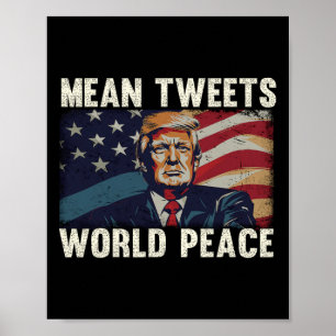 Poster Tweets Paix Mondiale Donald Trump Patriotique