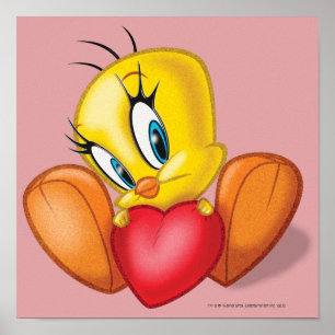 Poster Tweety tenant un cœur