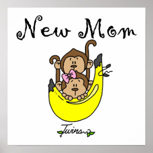 Poster Twin Boy et GIrl Nouveau cadeau maman