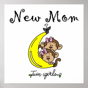 Poster Twin Girls Nouveau cadeau maman