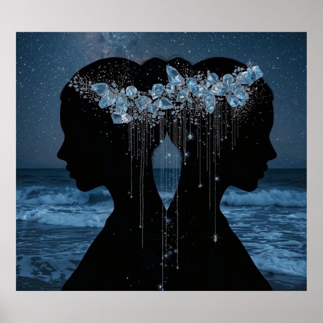 Poster Twin Souls Beneath the Stars (Devant)