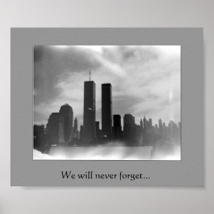 Poster Twin Towers - Black & white