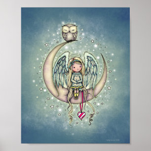 Poster Twinkle Little Angel et hibou illustration artisti