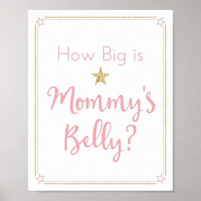 Poster Twinkle Little Star Baby shower Belly Jeu (Devant)