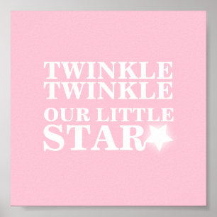 Poster Twinkle scintille notre petite pépinière rose étoi