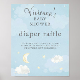 Poster Twinkle Star Baby shower bleu clair Barreau