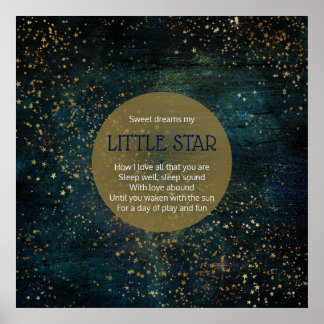 Poster Twinkle Star Night Sky Poem Décor Nursery
