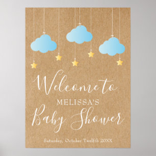 Poster Twinkle Twinkle Baby Boy Shower / Sprinkle Welcome