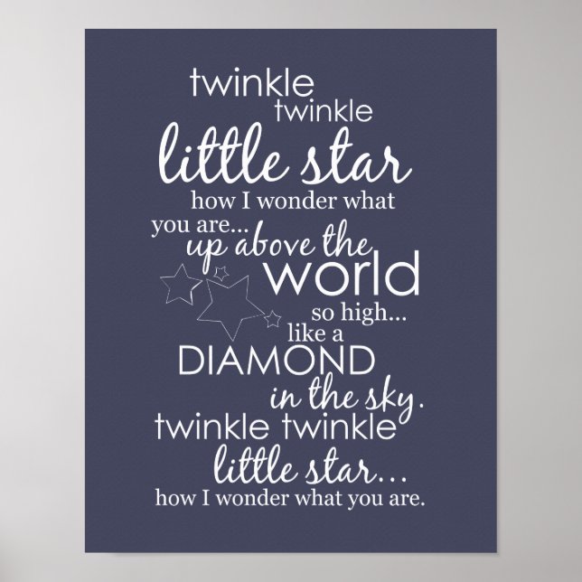 Poster Twinkle Twinkle Little Star (Devant)