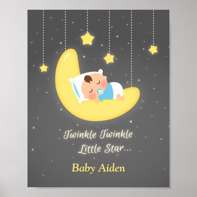 Poster Twinkle Twinkle Little Star Baby Nursery Décor (Devant)