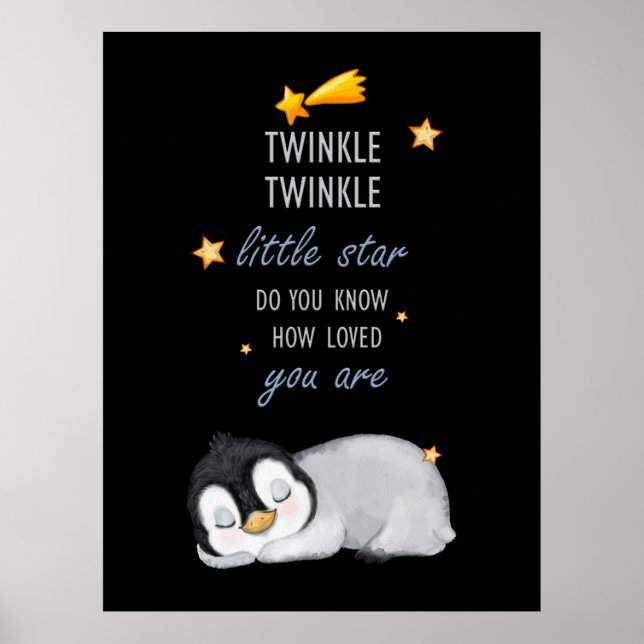 Poster Twinkle, Twinkle Little Star Super Cute Penguin (Devant)