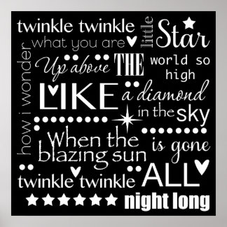 Poster Twinkle Twinkle Little Star Word Art