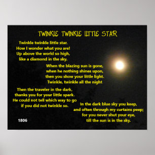 Poster TWINKLE TWINKLE PETITE ÉTOILE poème