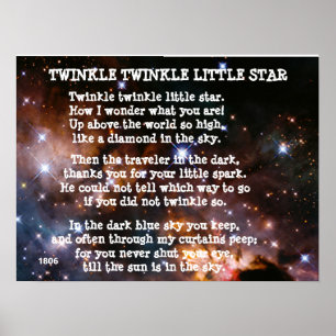 Poster TWINKLE TWINKLE PETITE ÉTOILE poème