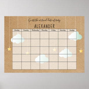 Poster Twinkle Twinkle Rustic Devinez La Date D'Échéance