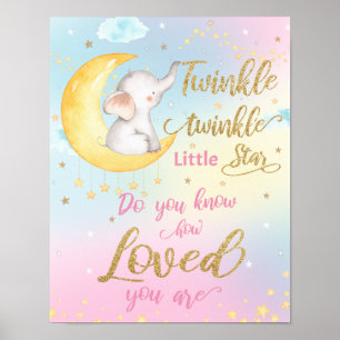 Poster Twinkle Whimsical Twinkle Little Star Nursery Wall