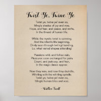 Twist Ye Twine Ye Poem par Walter Scott Vintage
