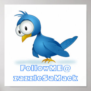 Poster Twitter Suivez-moi @ Votre Nom D'Utilisateur