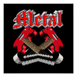 Poster Two crossed guitars