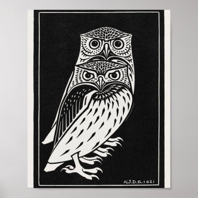 Poster Two Owls 1921 (Devant)