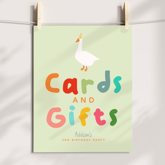 Poster Two Silly goose Cards and Gifts Birthday Sign (Créateur téléchargé)