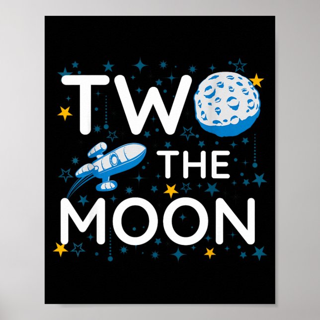 Poster Two The Moon 2nd Planets Lover Birthday Space Rock (Devant)