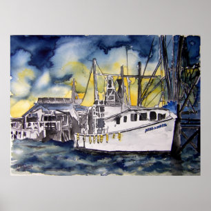 Poster tybee_île_bateau