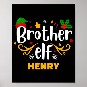 Poster Tygraphie frère elfe amusant à assortir en famille