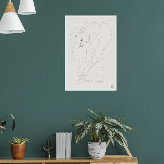 Poster Tying Laces - Large Archival Drawing Print (Salon 1)