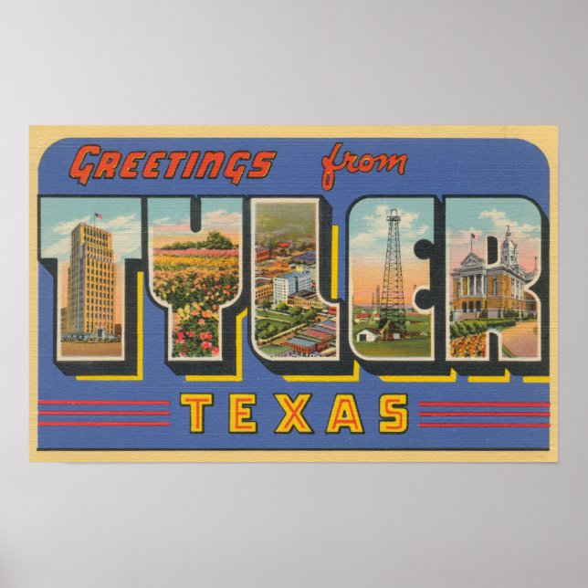 Poster Tyler, TexasScènes de grandes lettresTyler, TX (Devant)