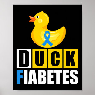 Poster Type 1 Diabète Fiabète de canard T1D Sensibilisati