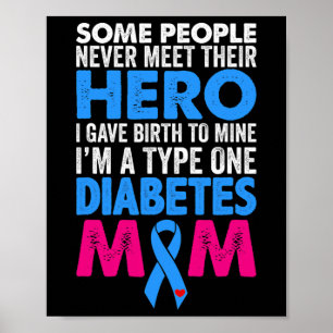 Poster Type 1 Diabète Mère Mère T1D Sensibilisation au di